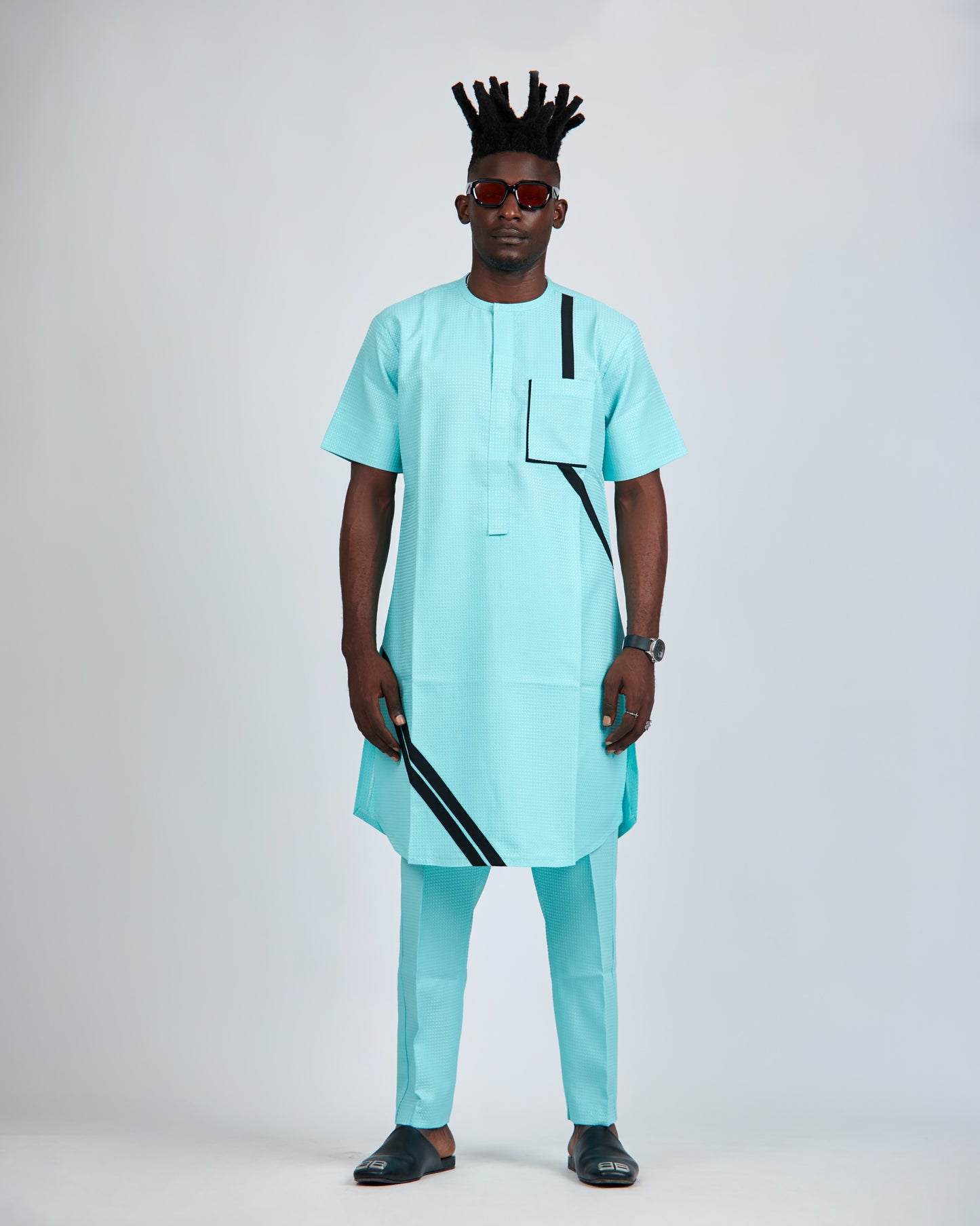 Teal blue tunic and pants