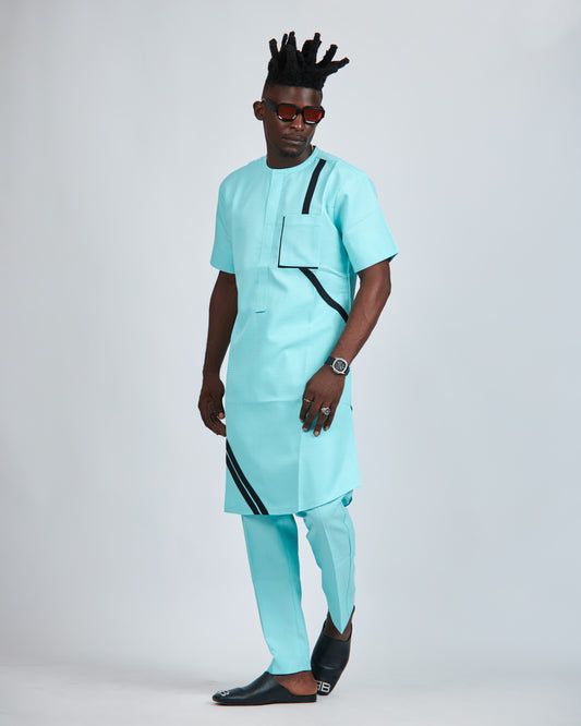 Teal blue tunic and pants