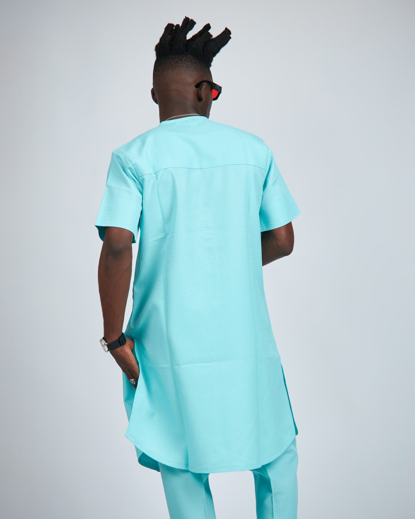 Teal blue tunic and pants