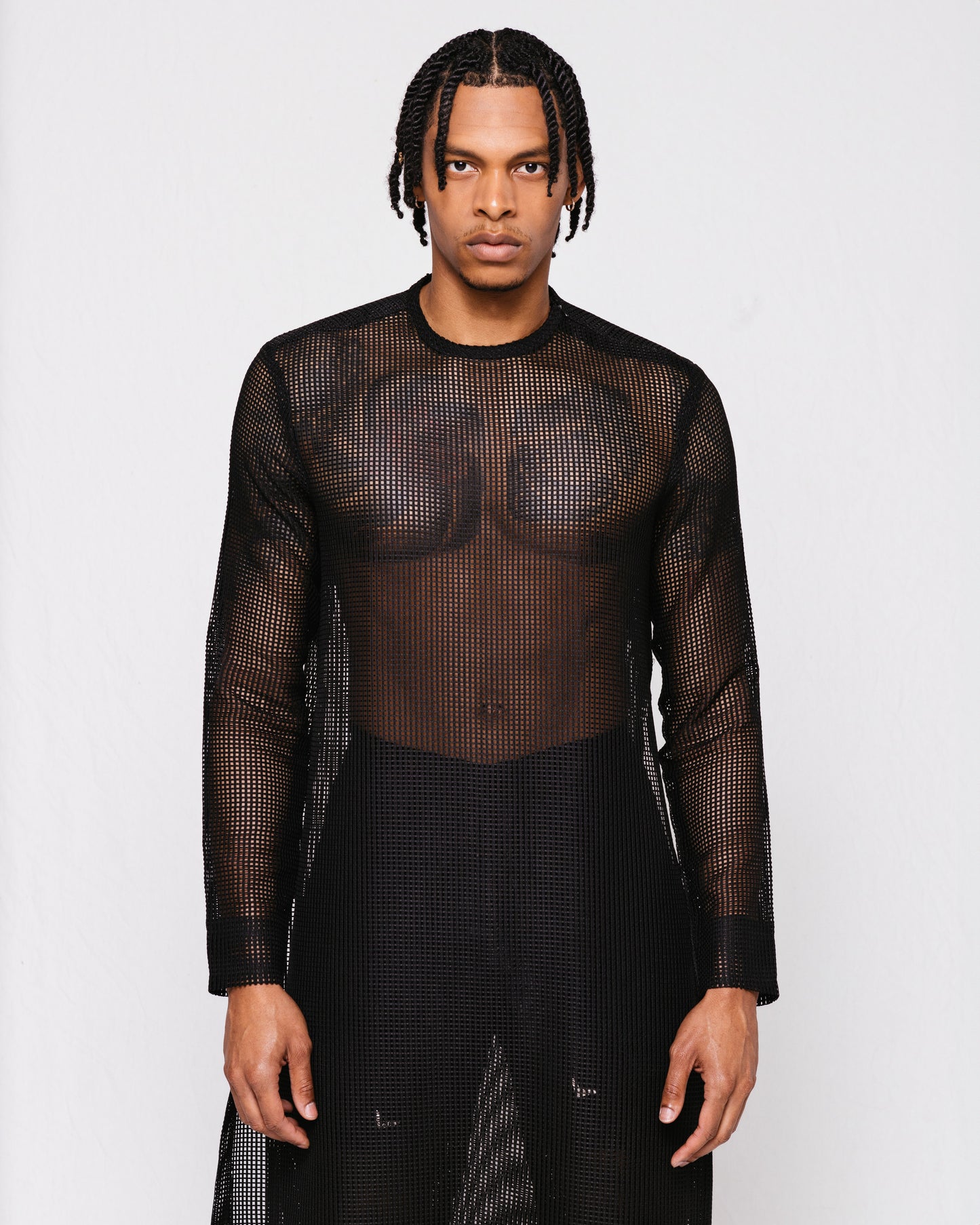 Hooded Mesh Tunic set