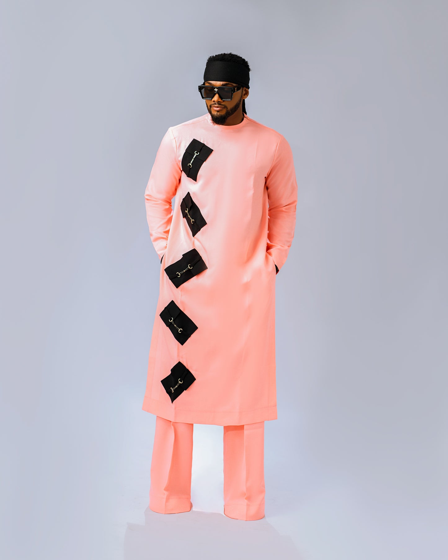 Pink Multi Pocket Tunic Set