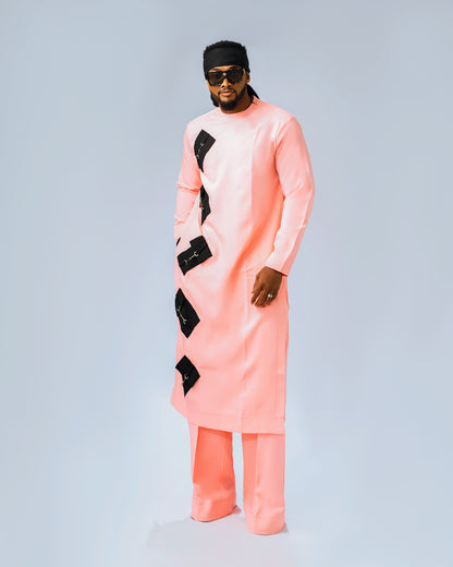 Pink Multi Pocket Tunic Set