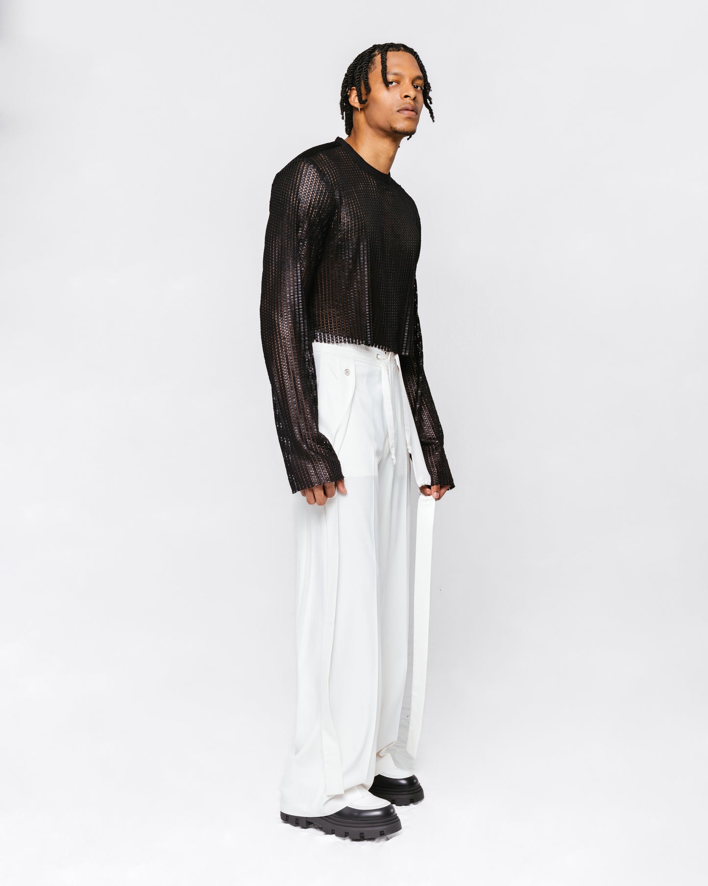 Modern Edge White Palazzo pants